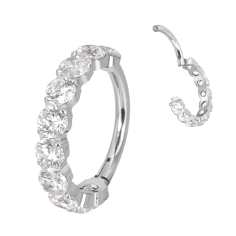Titanium helix clicker Emma with CZ
