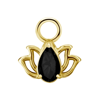 Gold piercing charm Black Lotus