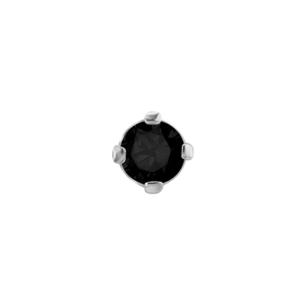 Czarny spinel  w oprawie prong set ze białego złota 18k