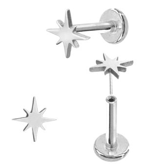 Stalowy labret push in Twinke Star