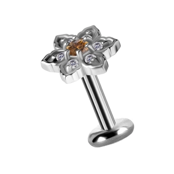 Labret Mandala flower szampański kryształek