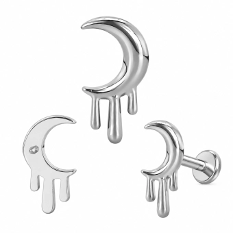 Tytanowy labret Moon Drip