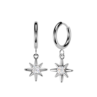 Stalowy clicker do ucha z zawieszką Sunburst