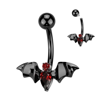 Czarny banan do pępka Crystal Bat