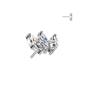 Titanium push-in end Triple Marquise