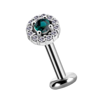 Labret Elegance szmaragdowy kryształek