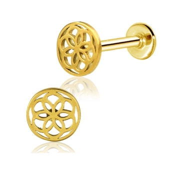 Złoty labret Flower of Life