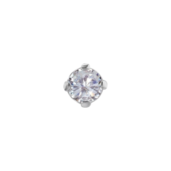 White lab-grown diamond prong set 18k white gold