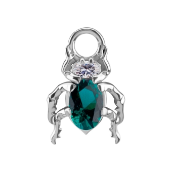 Piercing charm Beetle emerald gem