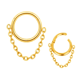 Golden Dangle Chain  daith septum helix clicker