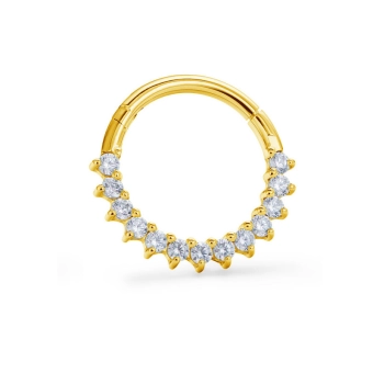 Gold septum daith clicker Erica clear gems