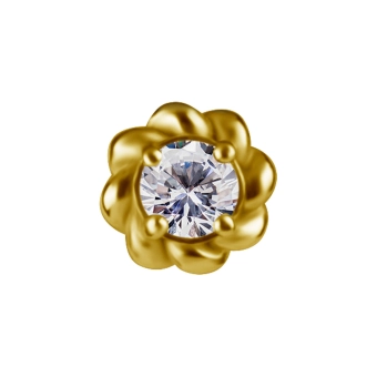 Phlox  gold push-in top with clear gem