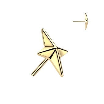 Złota tytanowa ozdoba North Star Cross push-in