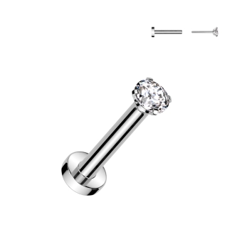 Tytanowy labret push in z kryształkiem