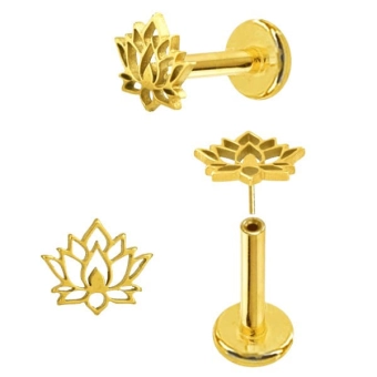 Złoty labret push in Lotus