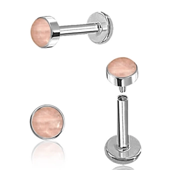 Labret z oczkiem Różowy Kwarc
