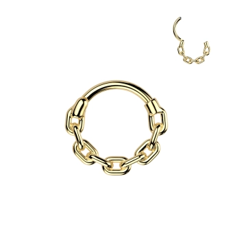 Złoty septum daith helix clicker Chain
