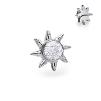 Solar white gem tytanowa ozdoba push-in