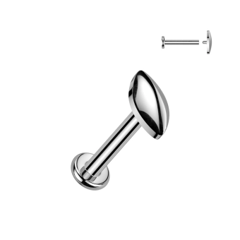 Titanium internally threaded Marquise labret