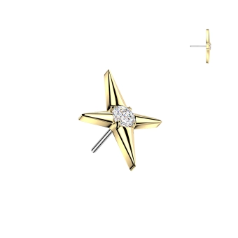 Złota ozdoba push-in North Star Cross