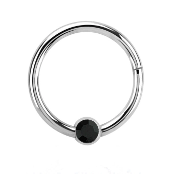 Steel clicker black cz ball