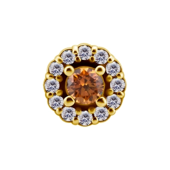 Grazia złota ozdoba push-in z szampańską cyrkonią