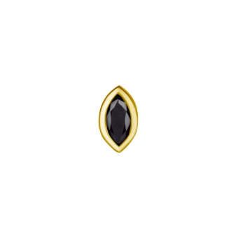 Black marquise CZ bezel set 18k gold