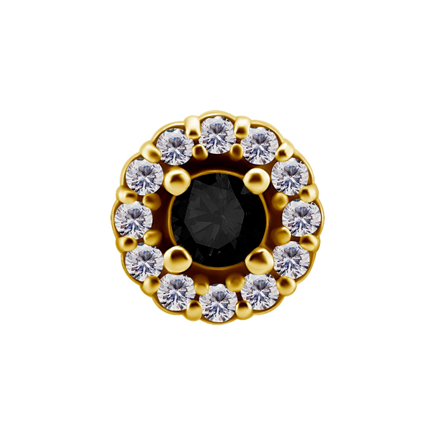 Grazia gold push-in top with black gem