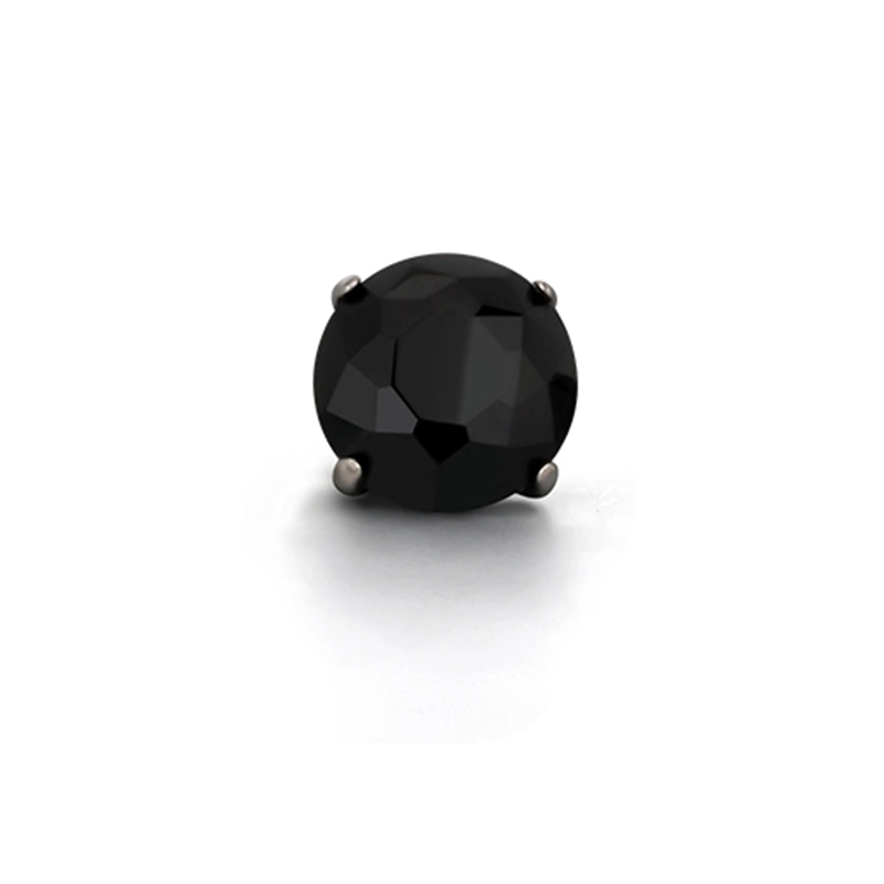 Tytanowy labret black onyx prong set