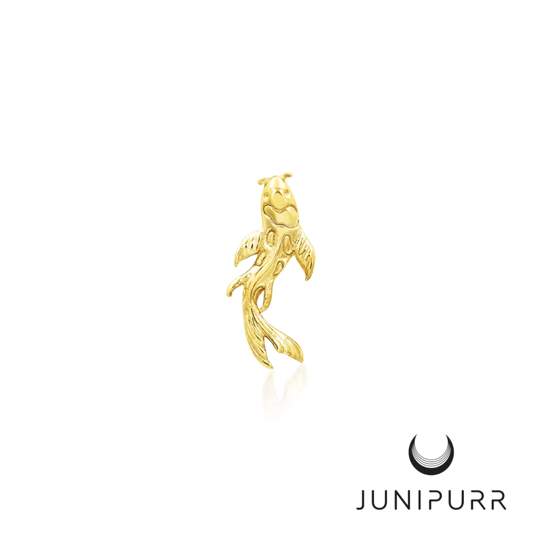 Koi ozdoba push-in z żółtego złota 14k