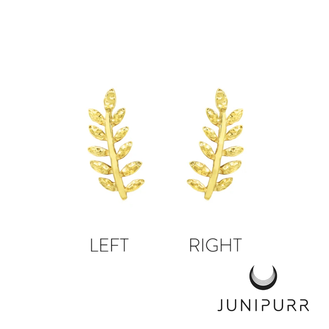 Willow Left ozdoba push-in z żółtego złota 14k