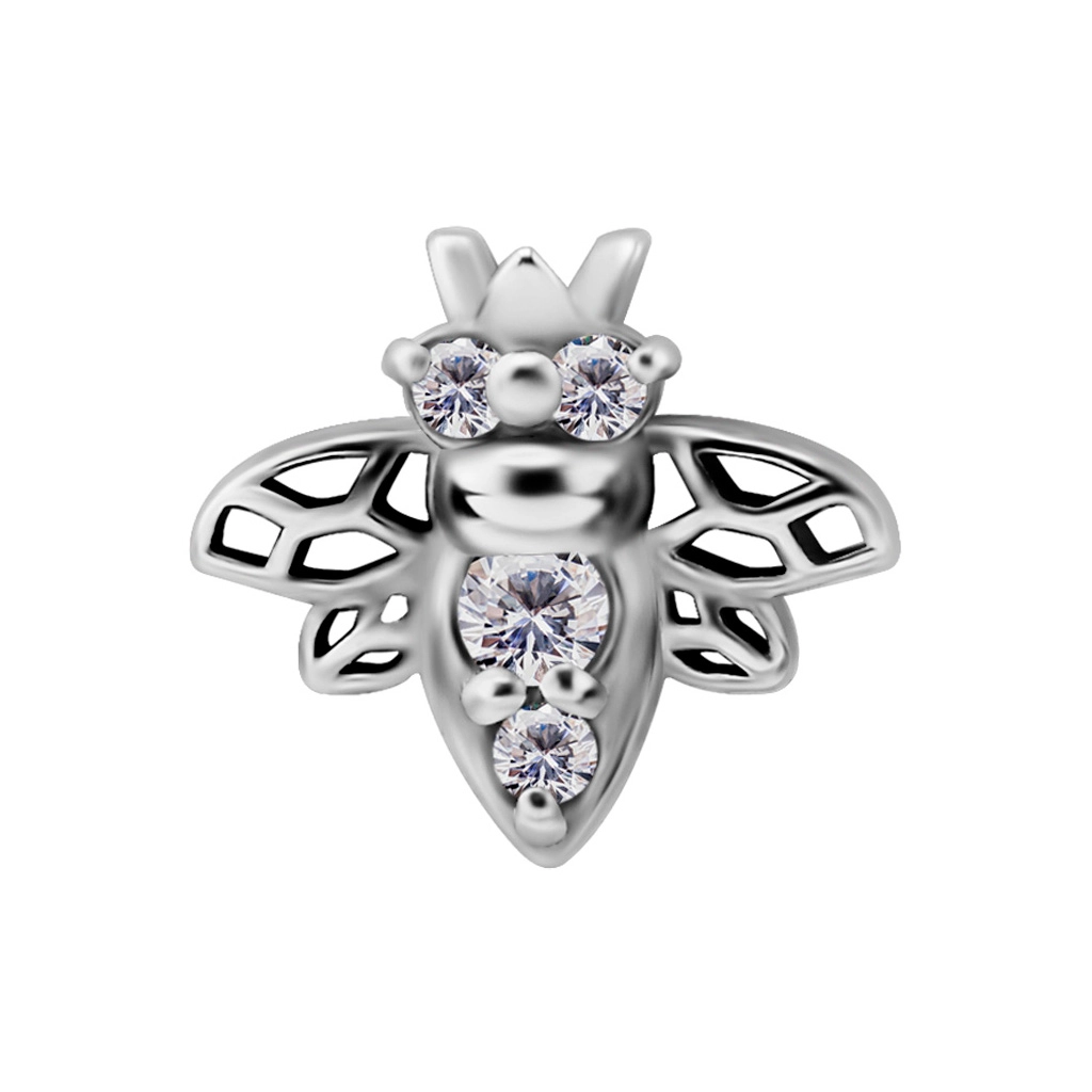 Labret Crystal Bee białe kryształki