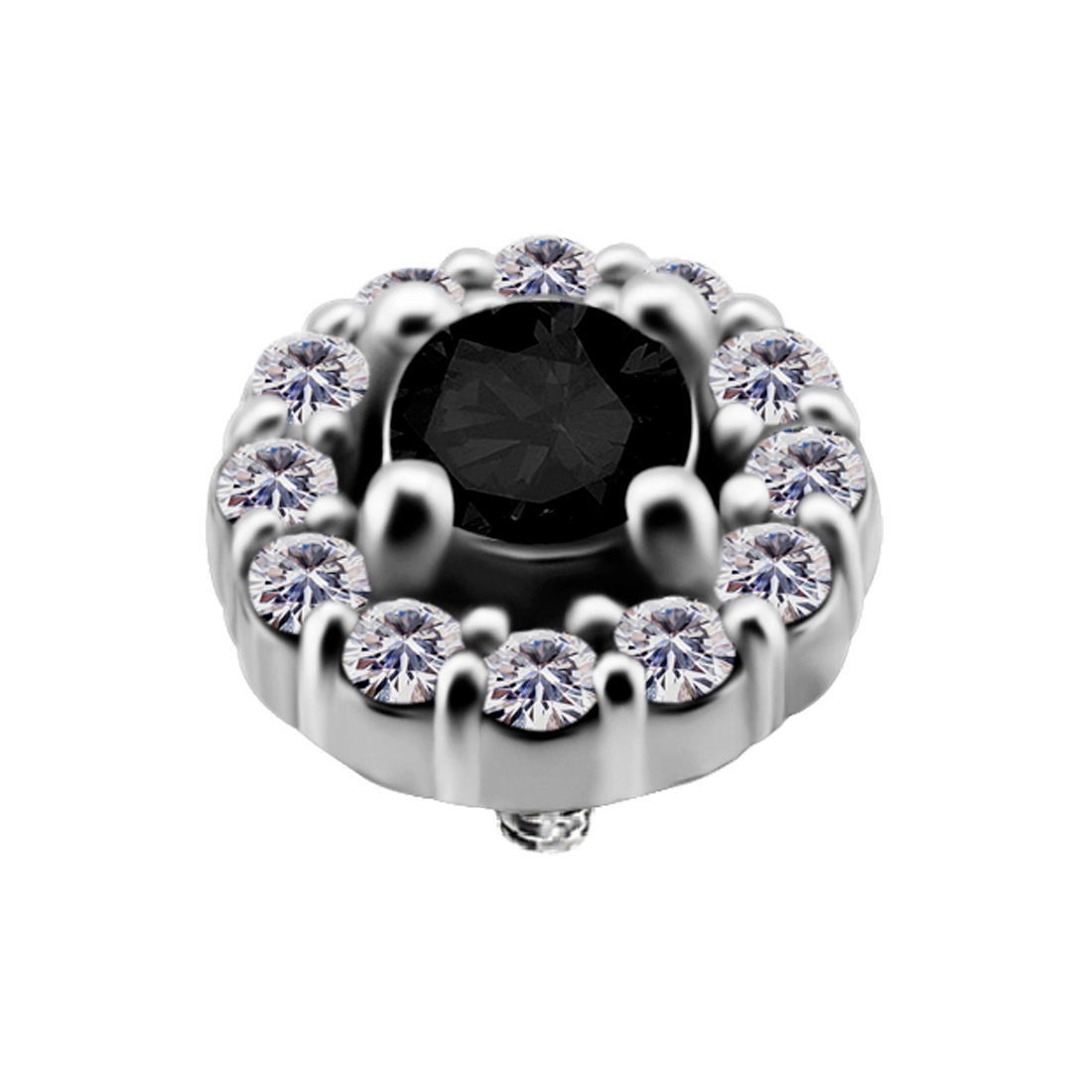 Labret Elegance czarny kryształek