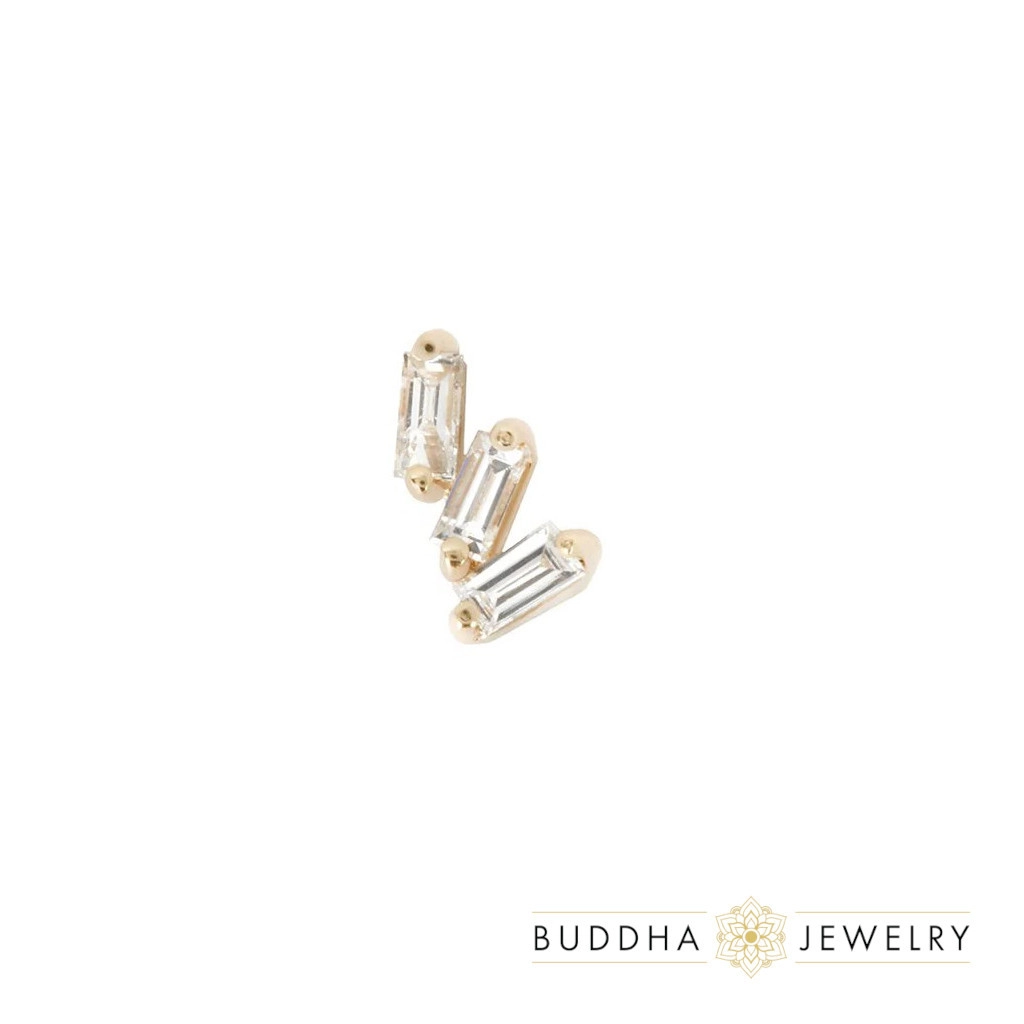 Staxx White Topaz ozdoba push-in z żółtego złota 14k (lewa)