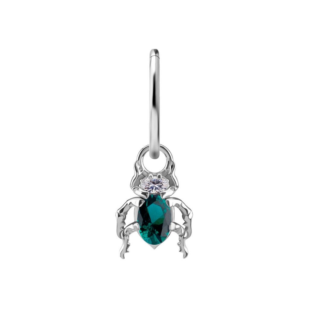 Piercing charm Beetle emerald gem