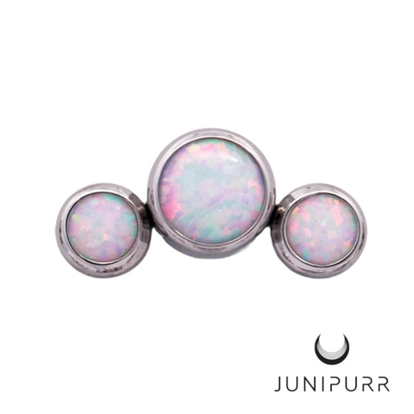 3 gem opal cluster Junipurr tytanowa ozdoba push-in