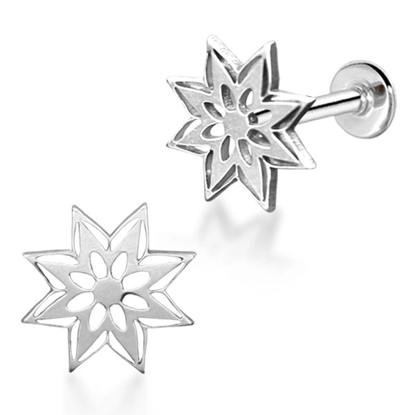 Stalowy labret Flower