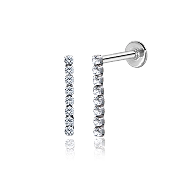 Stalowy labret Lupus z kryształkami