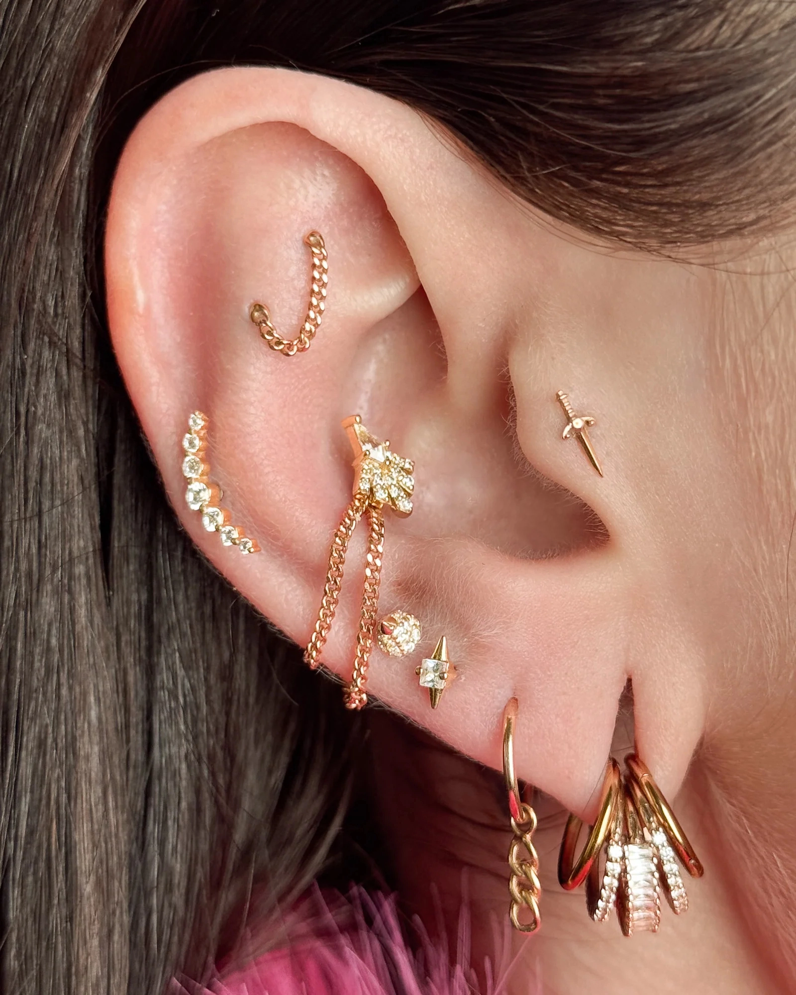 Elemental push-in top 14k yellow gold