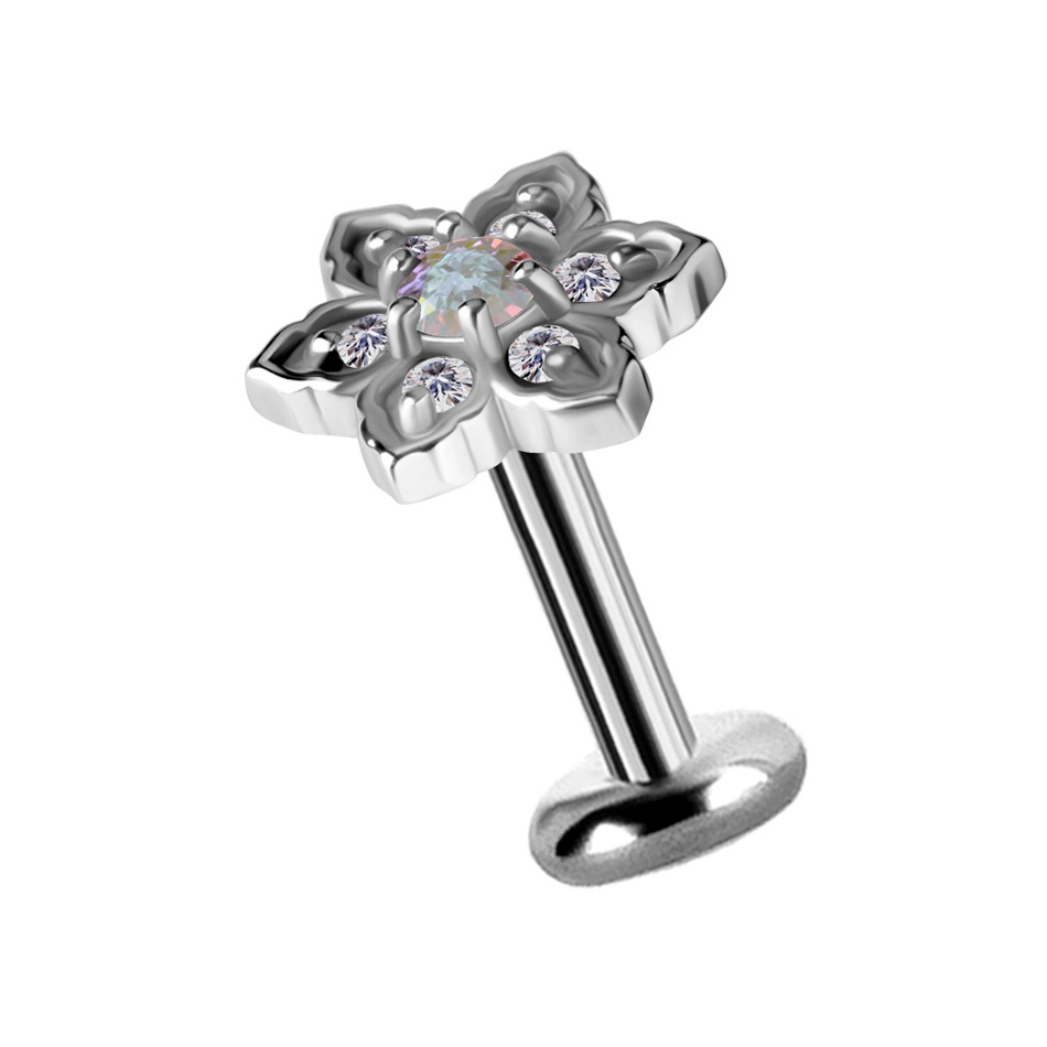 Labret Mandala flower opalizujący kryształek