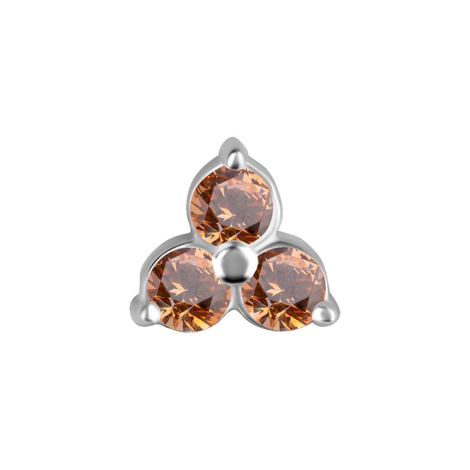 Tri gem push-in top with champagne gems
