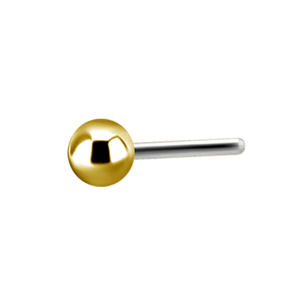 Push-in solid ball 18k yellow gold