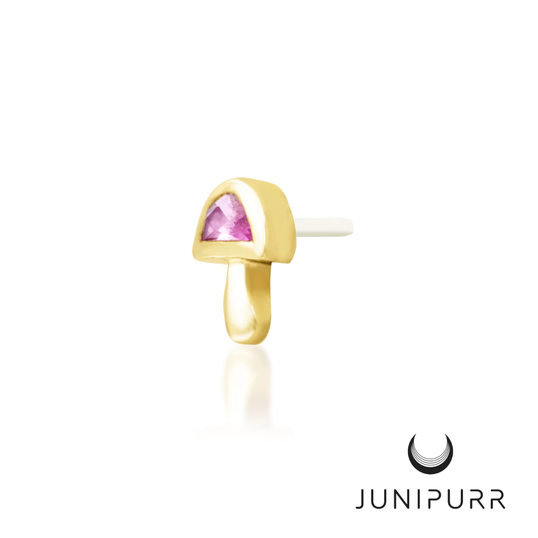 Amanita ozdoba push-in z żółtego złota 14k