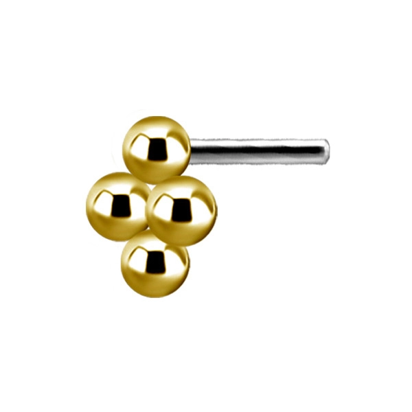 18k yellow gold 4 ball push-in top