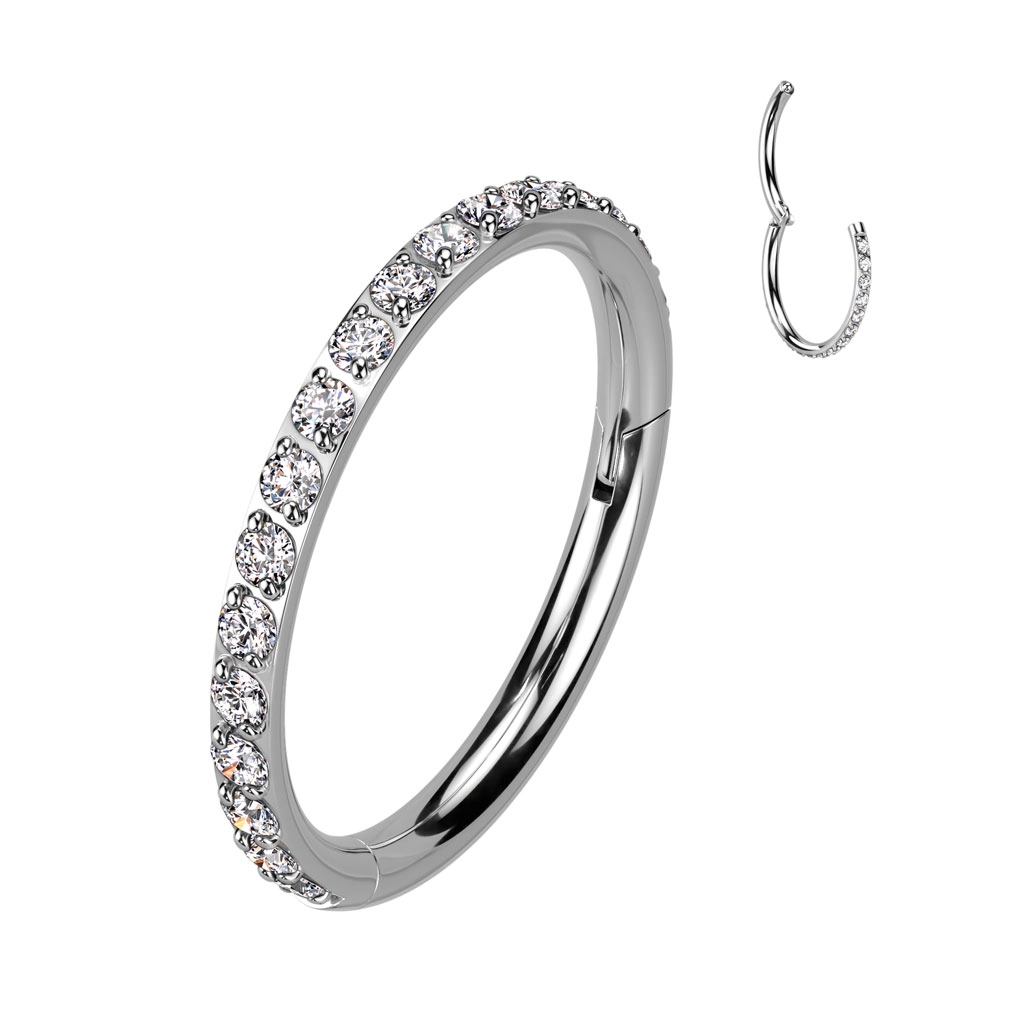 Helix clicker clear gemstones