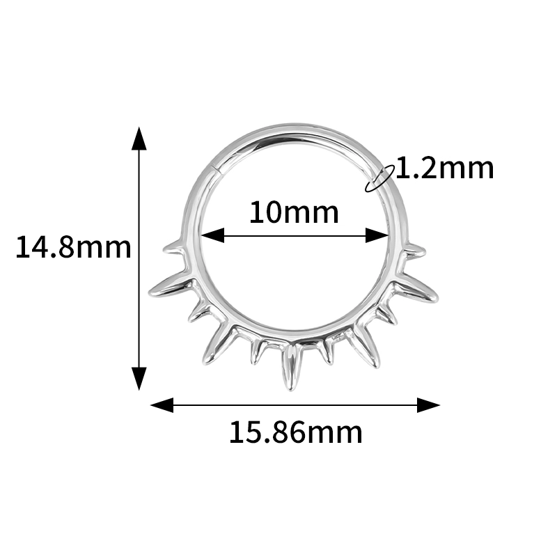 Tytanowy septum daith clicker Spiked