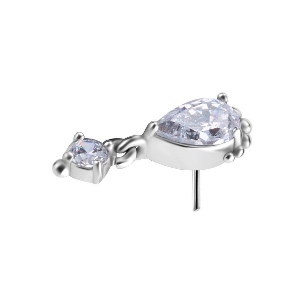 Carmen ozdoba push-in z białymi cyrkoniami