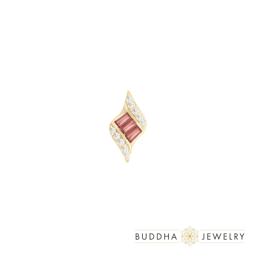 Intrigue Garnet  ozdoba push-in z żółtego złota 14k