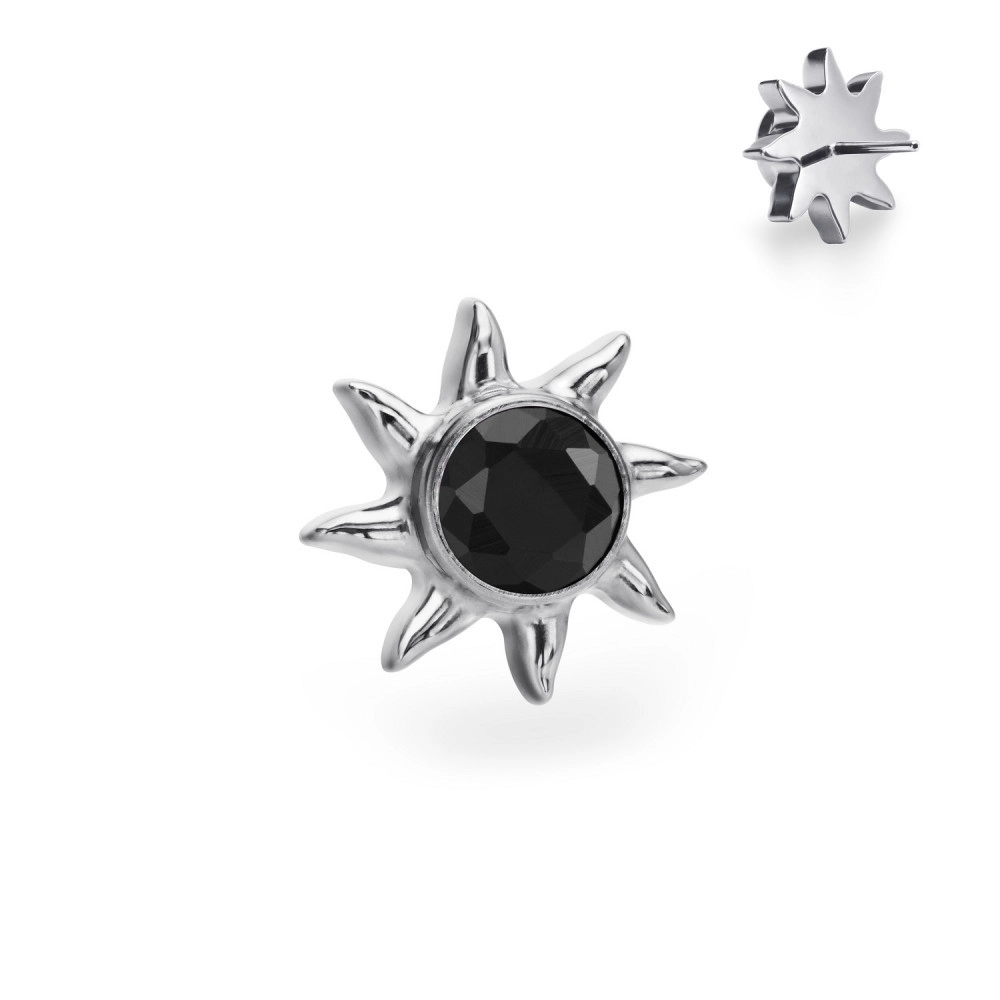 Solar black gem titanium threadless push-in top