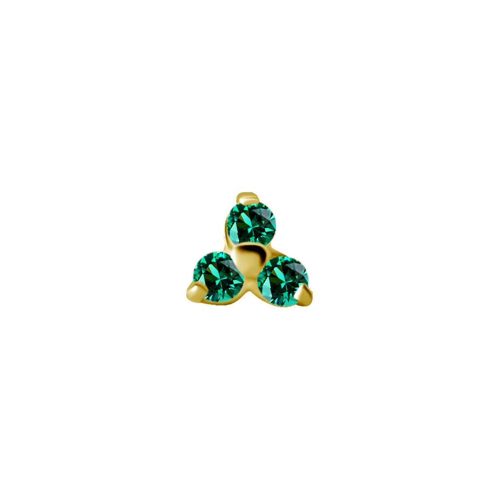Emerald nano gems trinity prong set 18k